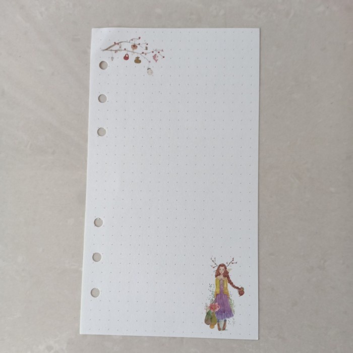 Kertas A6 A5 Loose Leaf Kertas Refill Motif Binder 6 Ring