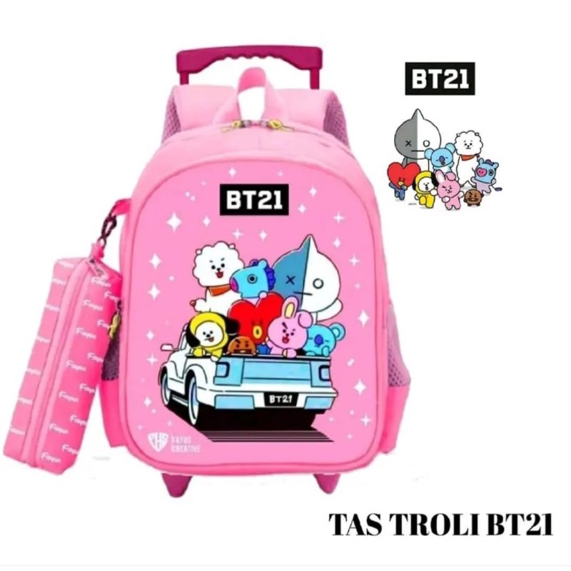 TAS TROLLEY BT21 TAS KOPER ANAK SD TK PAUD