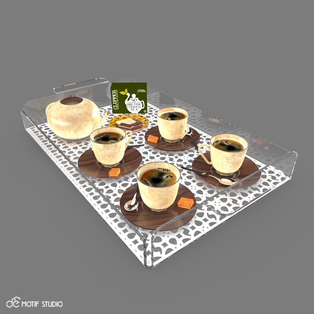 NAMPAN BAKI AKRILIK TATAKAN TEMPAT KOTAK WADAH SAJI BUAH MAKANAN MINUMAN KOPI TEH PIRING MANGKOK GEL