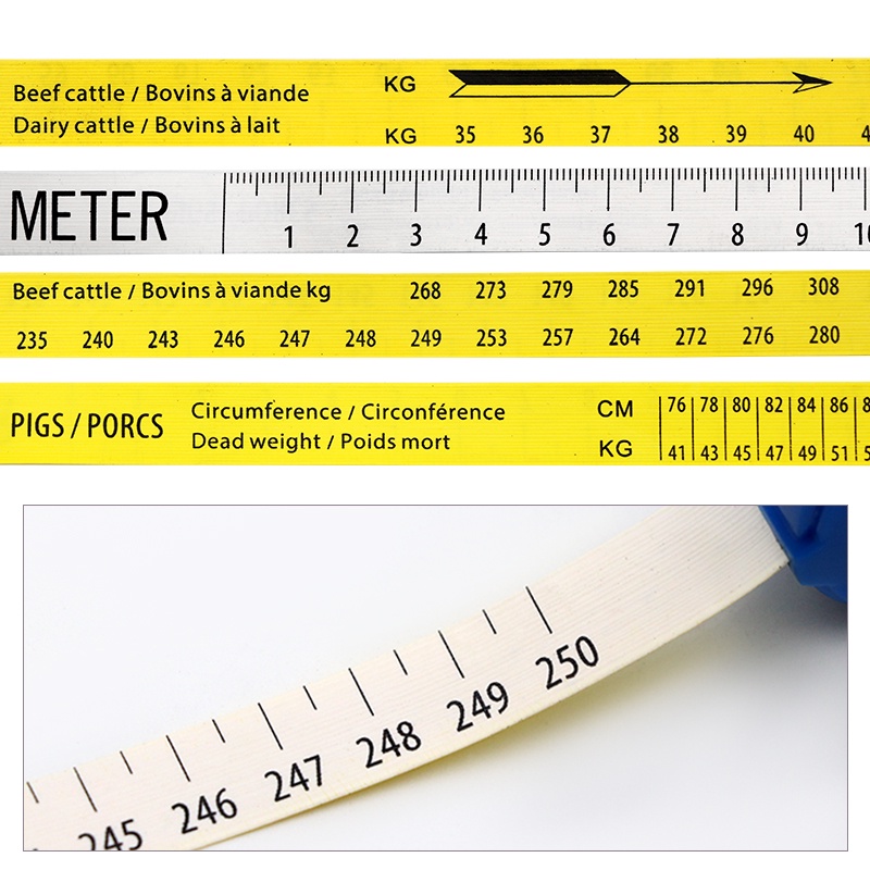 Meteran Sapi / Pita Ukur Ternak Sapi Babi 250cm 1 Ton / Alat Ukur Lingkar Dada Sapi