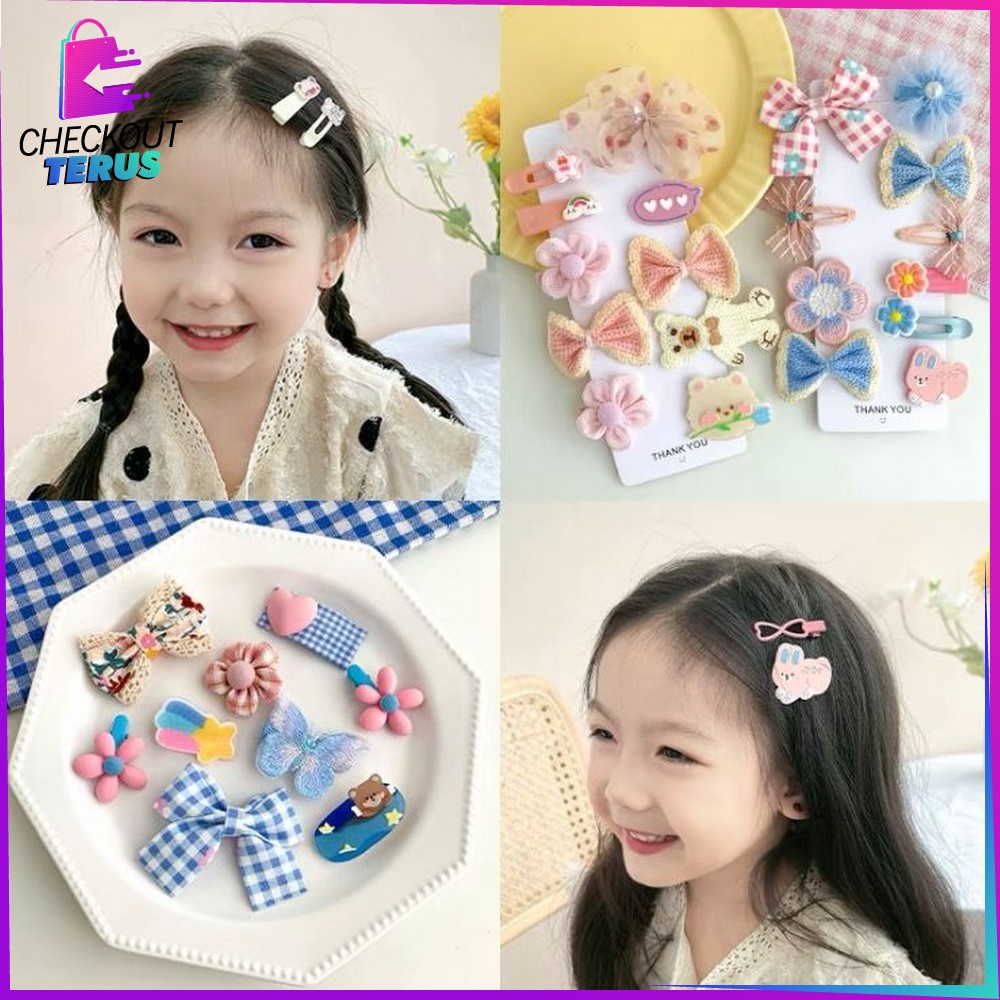 CT C340 C342 PART 2 Jepit Rambut Anak Lucu Set 10IN1 Jepitan Rambut Anak Perempuan Baby Hair Clips Korean Fashion Acsessoris