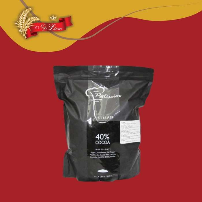 PATISSIER Gourmand Chocolate Compound 40% Milk Button 2,5kg