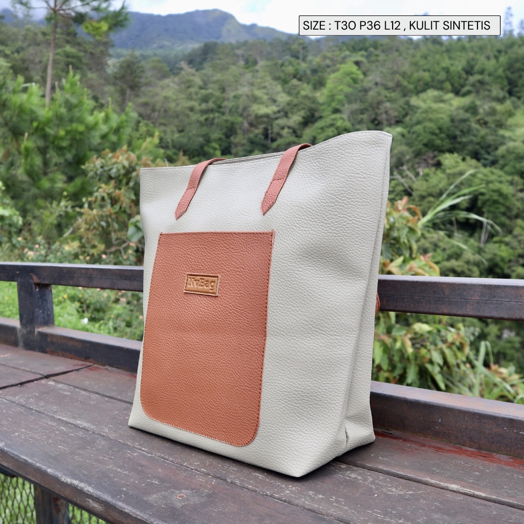 (PROMO) Tote bag Simpel Totebag polos motif premium Tote Bag resleting bahan sintetis SERBAGUNA