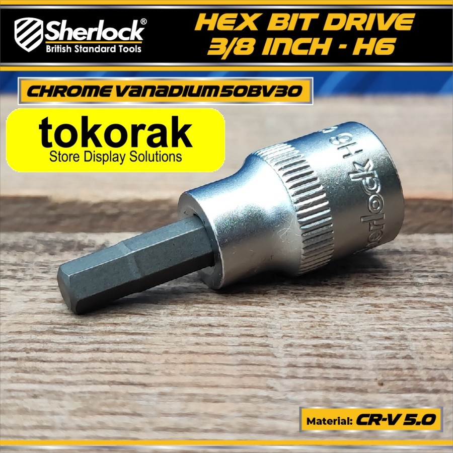 MATA KUNCI SOK DRIVE 3/8 INCH SHERLOCK SHOCK 3/8&quot; HEX BIT SOCK L 6 MM