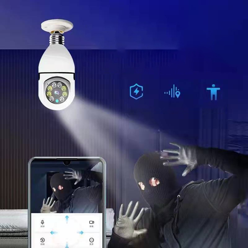 【COD】IP Kamera Cctv/CCTV Kamera Wireless/Kamera Cctv Wifi Lampu/E27 Bolam Kamera HD 1080P Night Vision 360° Rotasi Kamera Keamanan Rumah Tangga WiFi