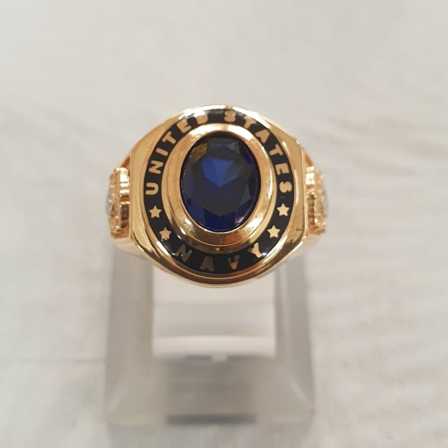 cincin emas united states navy mata biru emas 70% 700 70 %