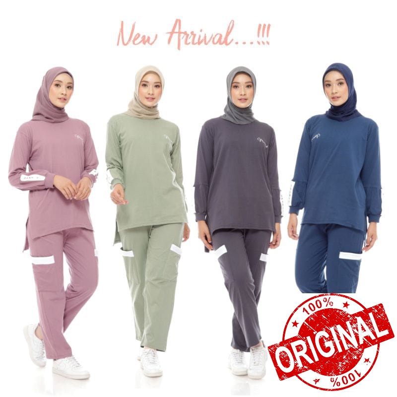 Setelan Olahraga Wanita Muslim Senja - One Set Pakaian Olahraga Wanita Kekinian