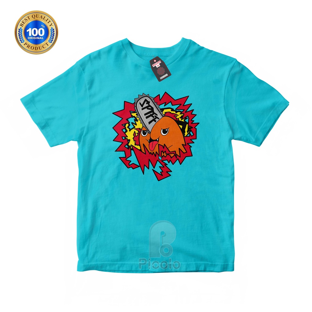 (FREE NAMA) BAJU KAOS ATASAN ANAK MOTIF ANIME POCHITA CHAINSAW MAN UNISEX  Bahan COTTUN