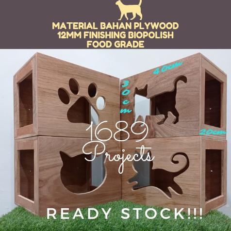 READY STOCK Rumah Kandang Kucing Kayu Cat House Playground Custom