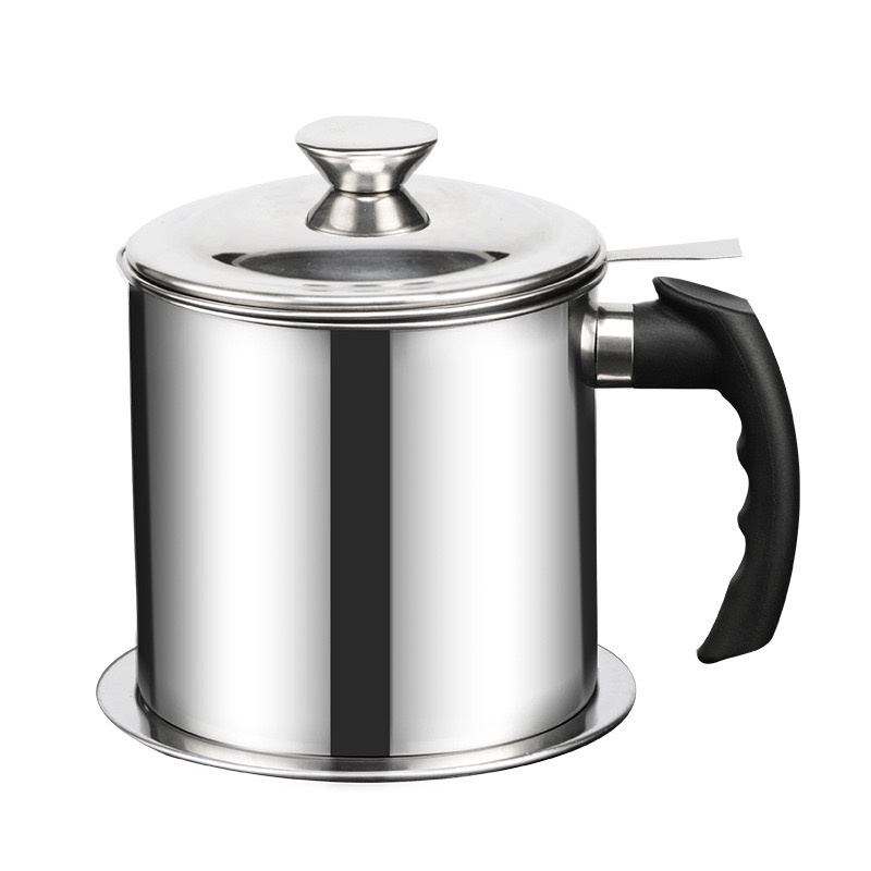 [XOQ] Saringan Tempat Minyak 1300ml Stainless Steel / Oil Pot Stainless Steel 1.3 Liter / Gelas Saringan Minyak Jelantah