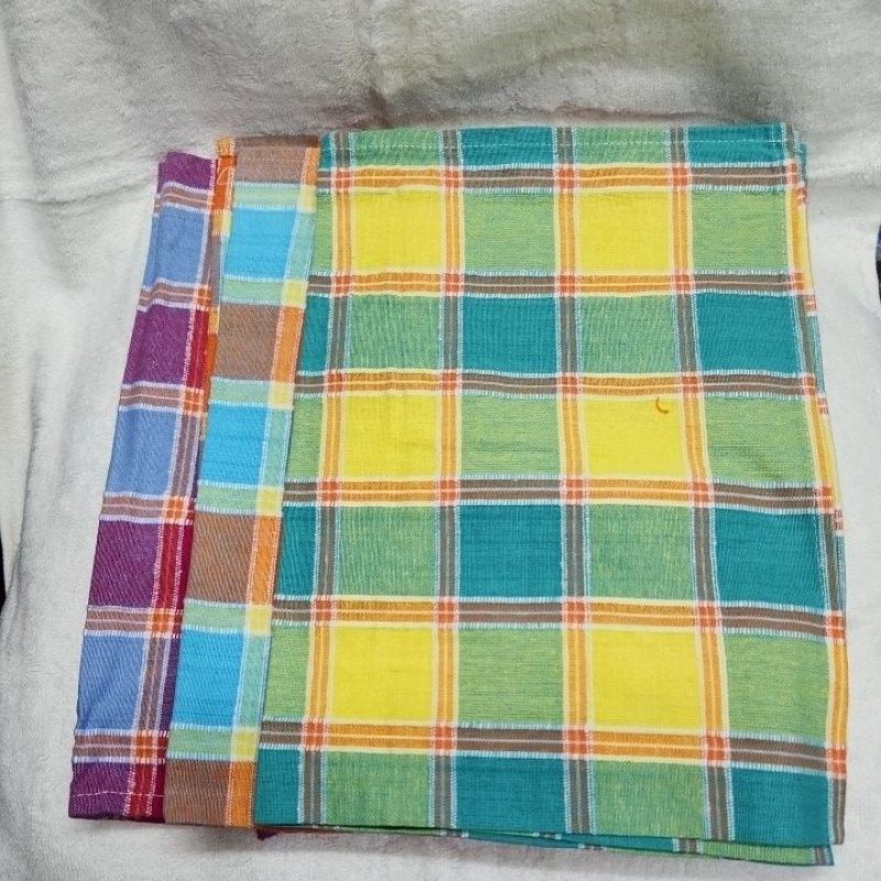 3pcs serbet kotak kotak bahan katun