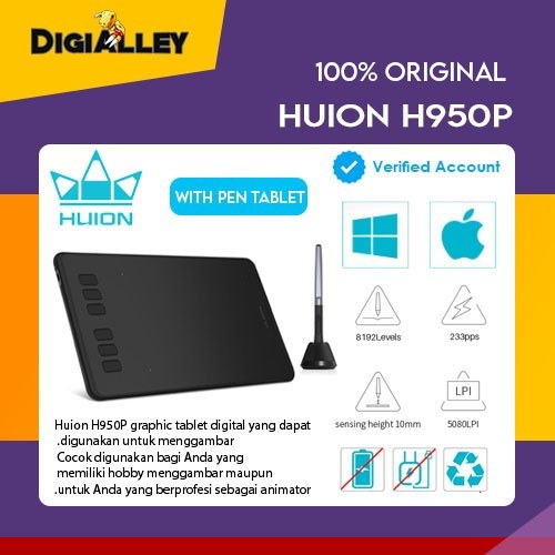 Huion Inspiroy H950P Graphic Drawing Digital Pen Tablet H950P Design