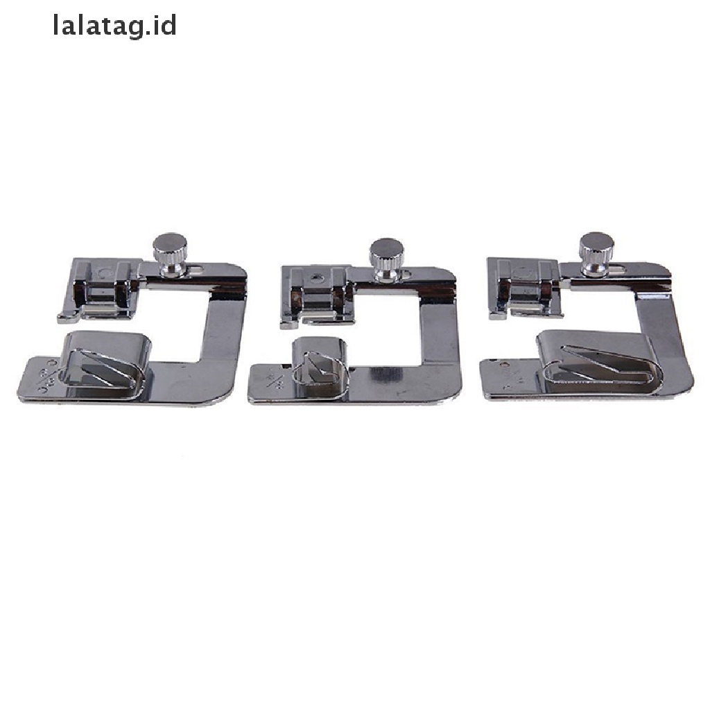 [lalatag] 3pcs Hemming Cloth Strip Presser Foot Mesin Jahit Hemmer Rolled Hem [ID]