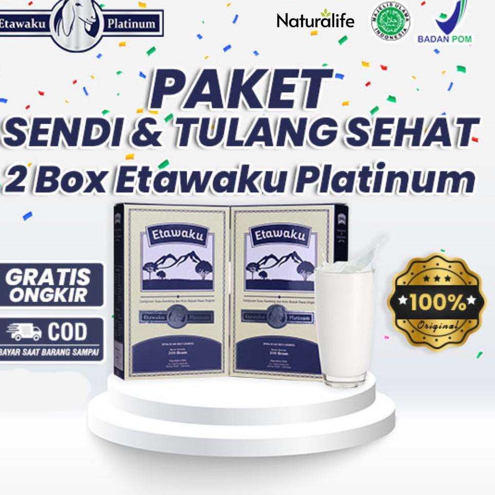 

>V44859) PAKET 2 BOX ETAWAKU PLATINUM - Susu Kambing Etawa Tinggi Kalsium Meningkatkan Kesehatan Tulang & Sendi Mencegah Osteoporosis Kaya Mineral Nafas Lega Mencegah Asma Sesak Nafas Tulang Sehat Mencegah Penuaan Sendi