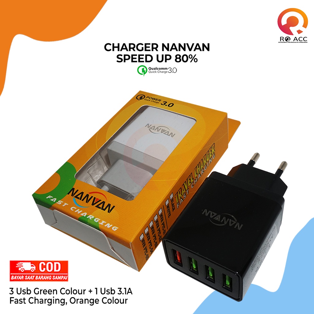 [RO ACC] NVN-PTC03 NANVAN CHARGER FAST CHARGING 4 USB WITH LED USB