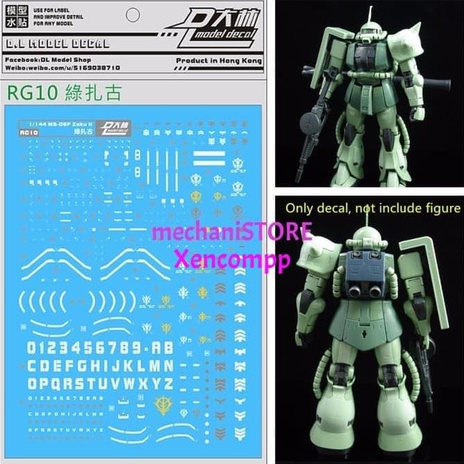 Water Decal Rg Zaku Green Dl Model