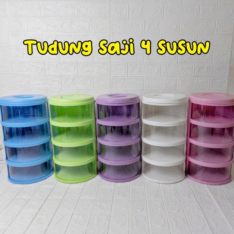 Penutup Makanan Hangat Anti Debu Tudung Saji 4 Susun Bertingkat Food Cover Tutup Sayur