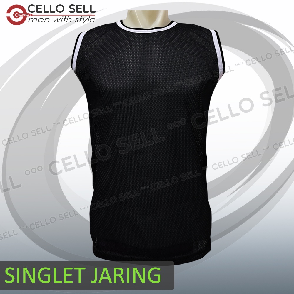 KAOS SINGLET OLAHRAGA JARING PRIA