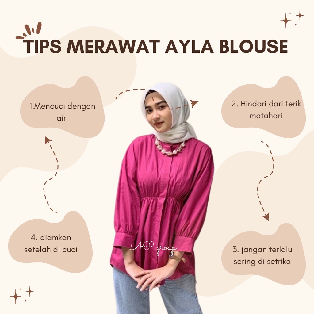 ALYA SHIRT Atasan Wanita Kemeja Wanita Pakaian Wanita Baju Lengan Panjang All Size linen