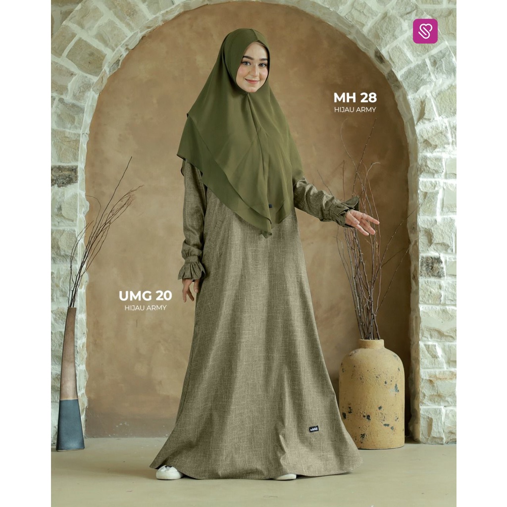 UMG20 Ukhti Munira Gamis Syar'i Dewasa Remaja Anak Muda Modern Kekinian Bahan Katun Linen Luxury Pre