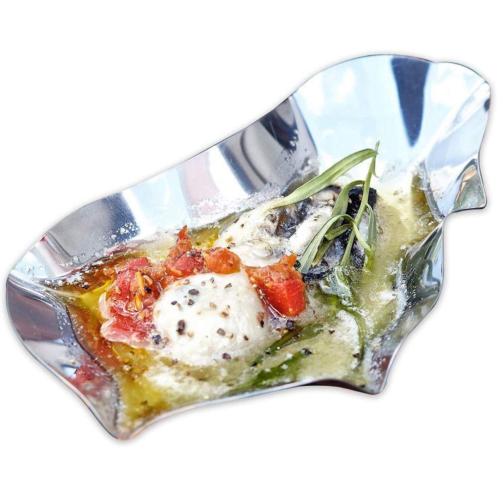 [Elegan] Piring Tiram 4 Pcs Dapur Grill Pan Shell Shaped Sauce Tray