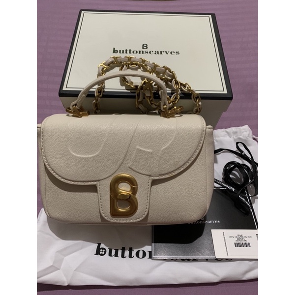 Preloved Buttonscarves Alma Flap Bag Small - Sugar