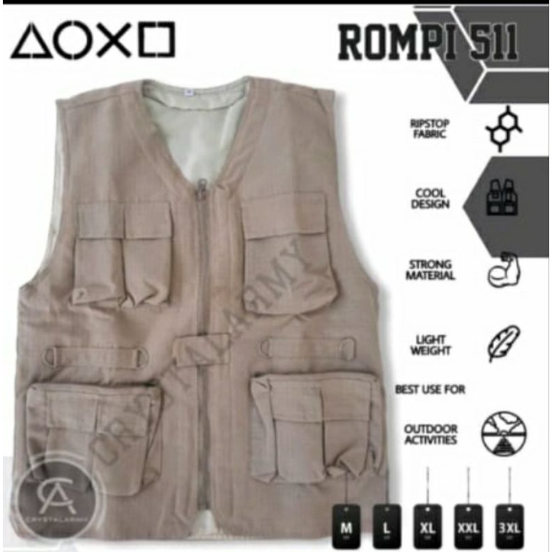 COD ROMPI TACTICAL AUTDOOR MULTIFUNGSI ROMPI OUTDOOR/ROMPI LAPANGAN/VEST PRIA