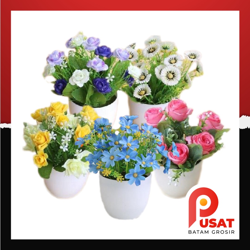 Pusat Batam Grosir - T822 Tanaman Hias Bunga / Tanaman Bunga Plastik / Bunga Dekorasi Rumah / Tanama