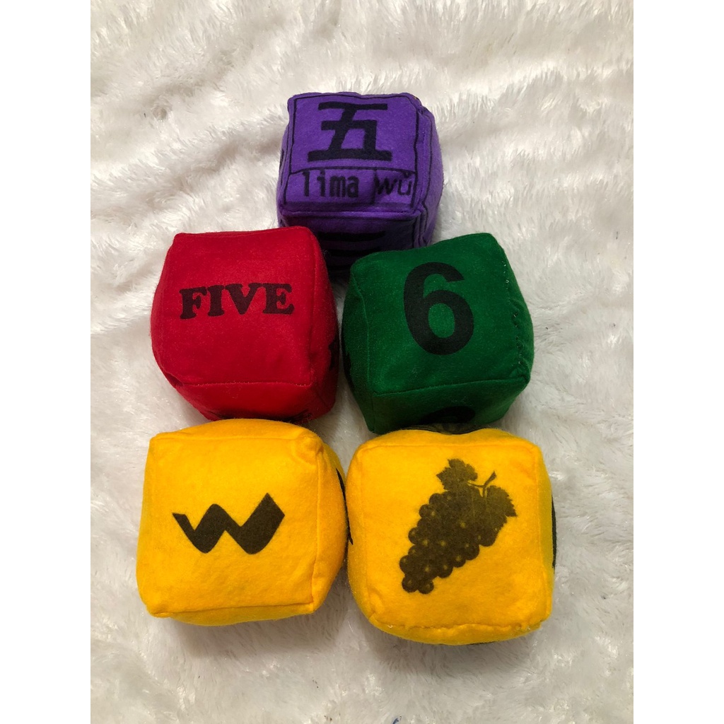 Bantal Dadu Jumbo 10x10 | Bantal Dadu Huruf &amp; Angka