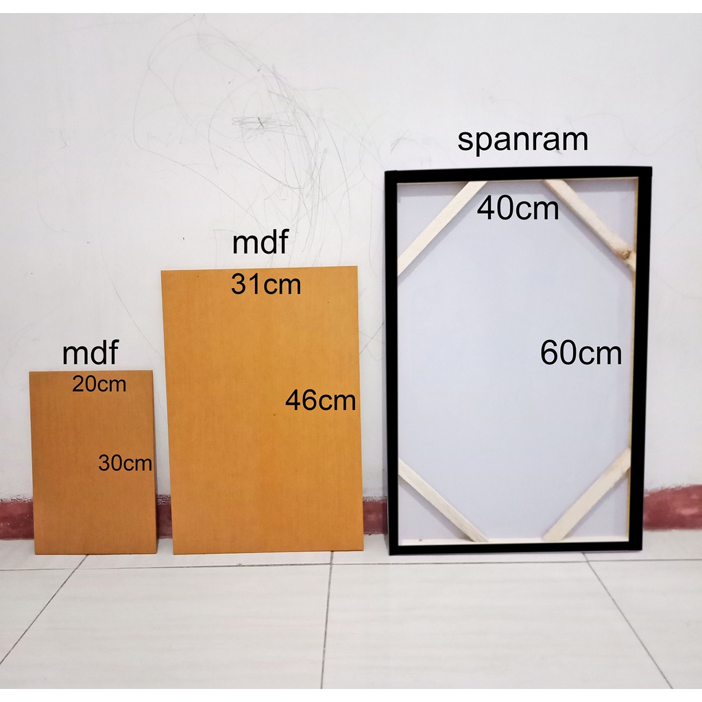 lukisan malaikat mikhael 40x60cm digital print + rangka spanram st michael painting