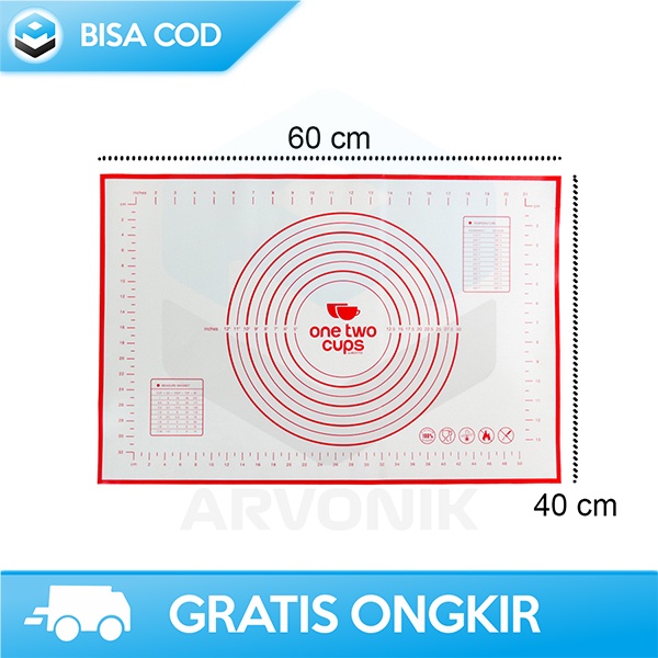 TATAKAN ADONAN SILIKON ALAS ADONAN KUE ANTI LENGKET ONETWOCUPS 40x60CM