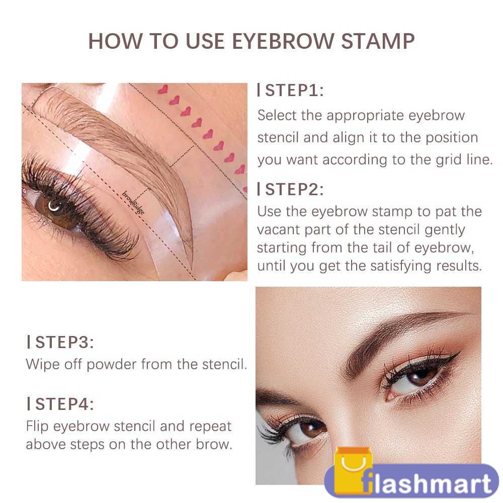Flashmart Cetakan Alis Tempel Eyebrow Powder Stamp Set - WZT13