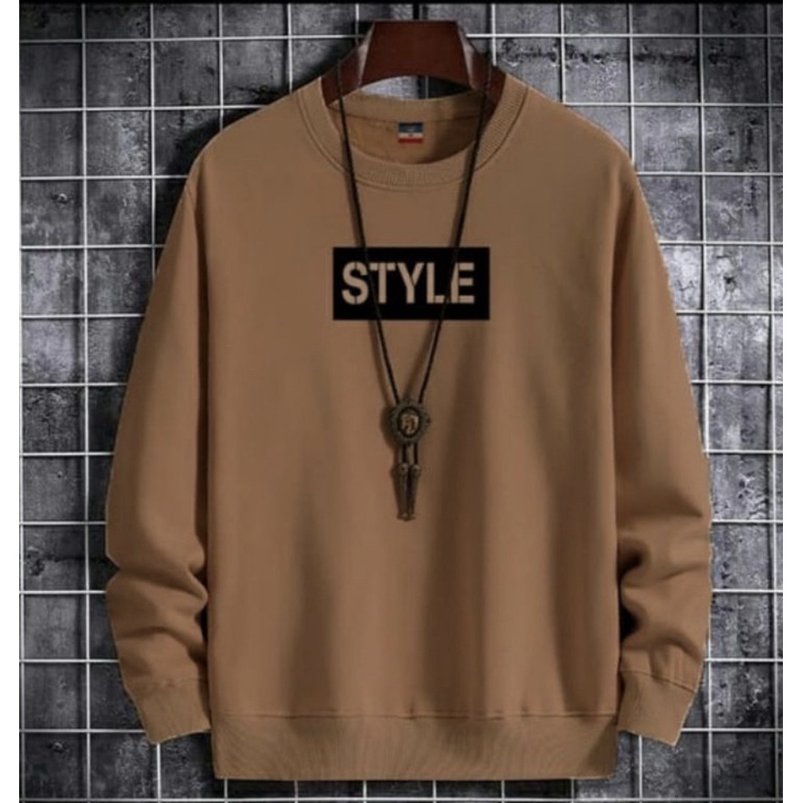 STYLE Sweater Crewneck Print DTF II STYLE Sweatshirt Basic II Sz M - XL Anak &amp; Dewasa ( Pria &amp; Wanita )