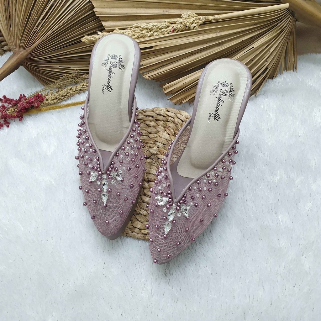 Sepatu wedding pesta cantik Meera mauve hak tinggi 10cm