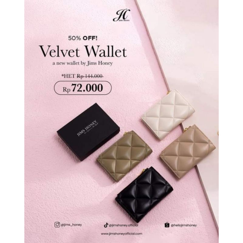 TERBARU  DOMPET JIMS HONEY - VELVET WALLET JIMS HONEY - ORIGINAL PRODUK - DOMPET WANITA