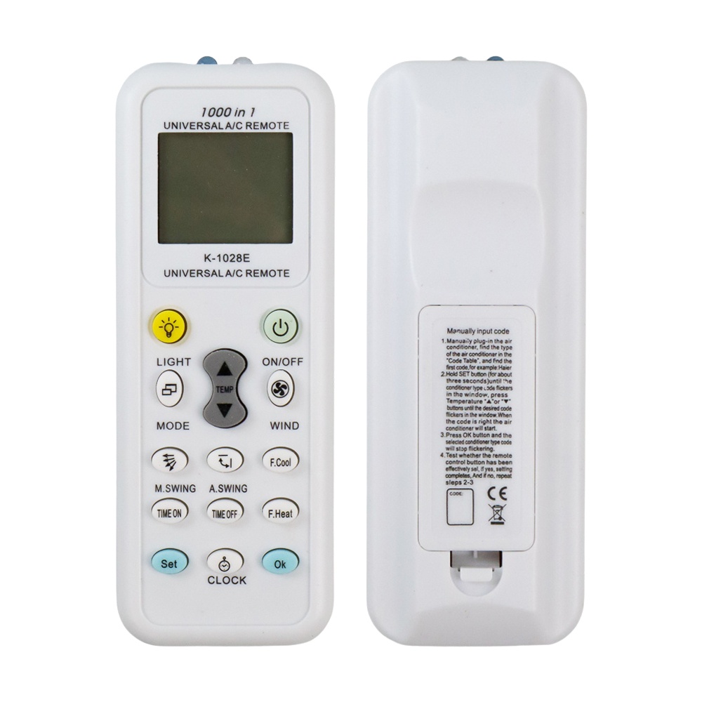 CHUNGHOP Universal AC Remote Controller with Flashlight - K-1028E - White