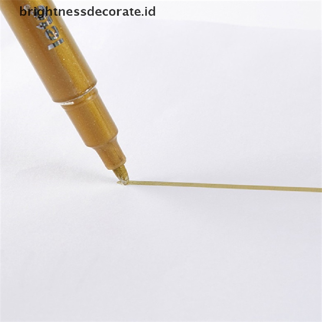 [Birth] Gold Silver Metallic Color Pen Kertas Tag Album Foto Scrapbooking Pesta Ulang Tahun [ID]