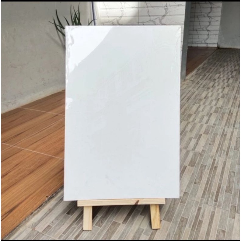 

KANVAS LUKIS 40 X 60 DENGAN EASEL 30 X 60 Canvas Kanpas Putih Polos Termasuk Frame Spanram dan Tripod Kayu Murah Berkualitas - Armina Art