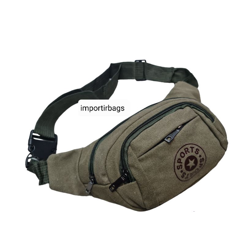 Importirbags !!! Tas pinggang pria / waistbag / weistbag waist bag selempang sling bag kanvas importirbags