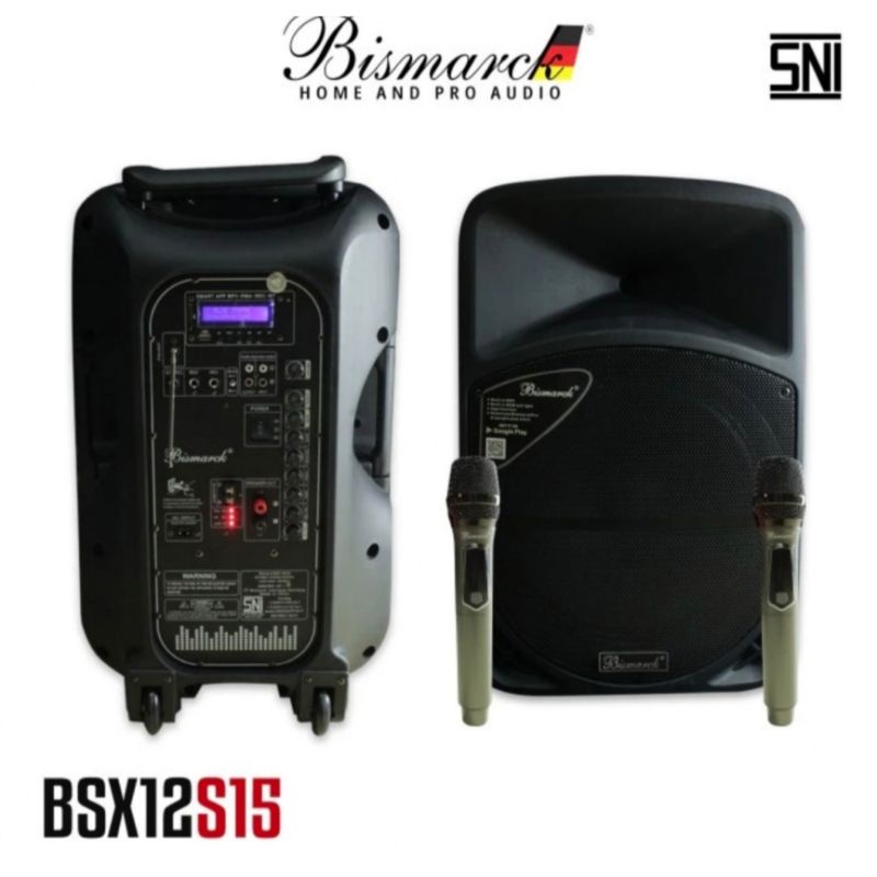 GROSIR SPEAKER PORTABLE 15 INCH BLUETOOTH BISMARCK BSX12S15