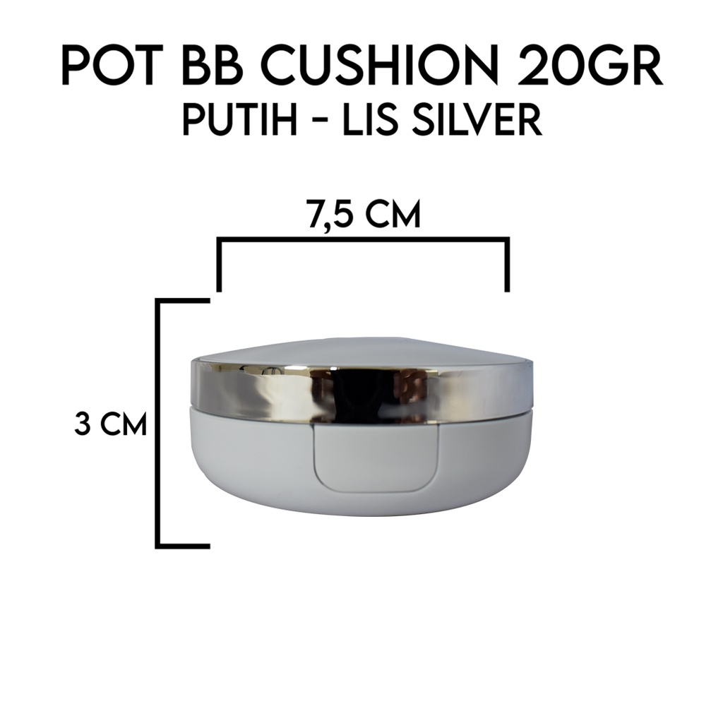 POT BEDAK BB CHAUSION 20GR PUTIH LIST SILVER BAGUS+PUFF