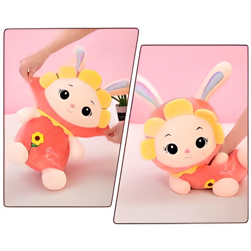 Boneka Rabbit Kelinci Bunga Matahari Ukuran 30cm Mini Lucu dan Lembut Boneka Rabbit Sun Flower Size 30cm Viral Terbaru