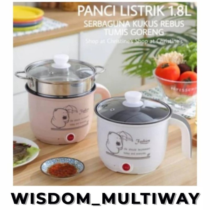 panci listrik Panci Listrik Serbaguna Multifungsi Elektrik Cooker 1.8 Liter Terbaru(J8P0) Panci List