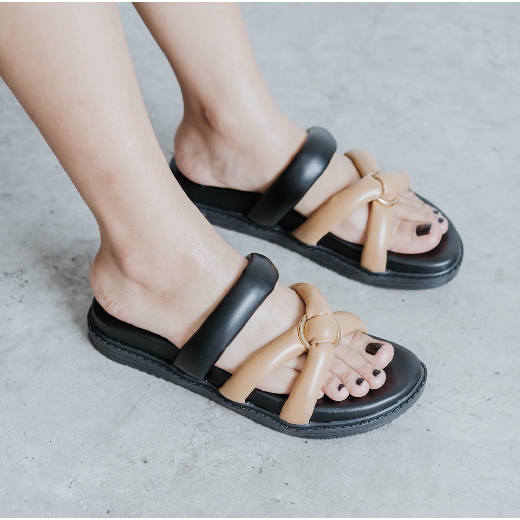 Dianable - Orlin Platform Sandals (Choco - Olive - Houndstooth)