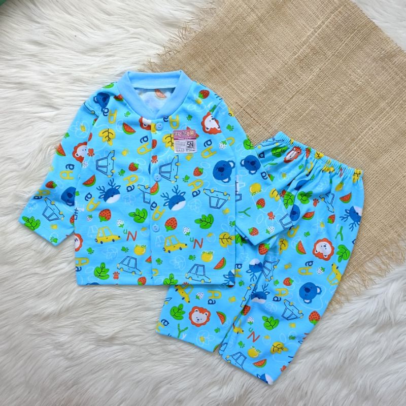 Setelan piyama bayi printing premium 3-12 bulan