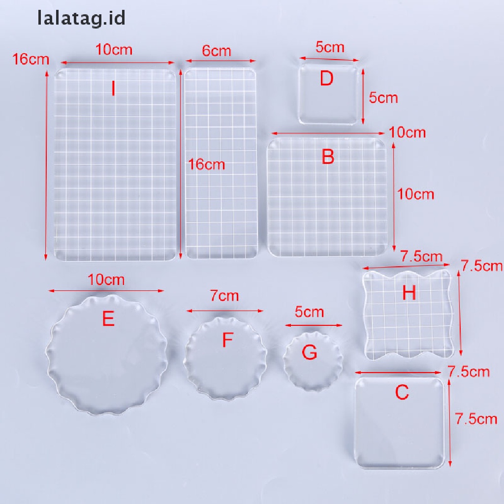 [lalatag] Akrilik Gagang Bening Seal Stamp Block DIY Scrapbooking Album Perangko Membuat Kerajinan [ID]