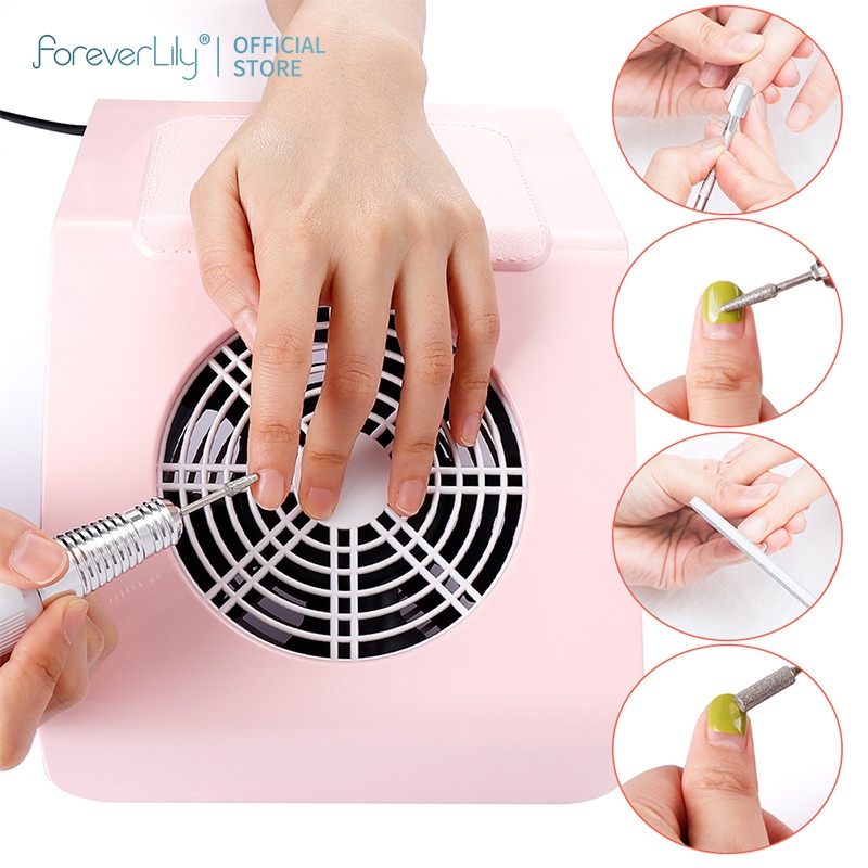 【1-3 Days Delivery】Foreverlily 40W Nail Dust Collector Nail Beauty Tools Dust Suction Salon Expert NAILS ART Dust Vacuum Cleaner For UV Gel Polishing Nail Manicures Suction Nail art