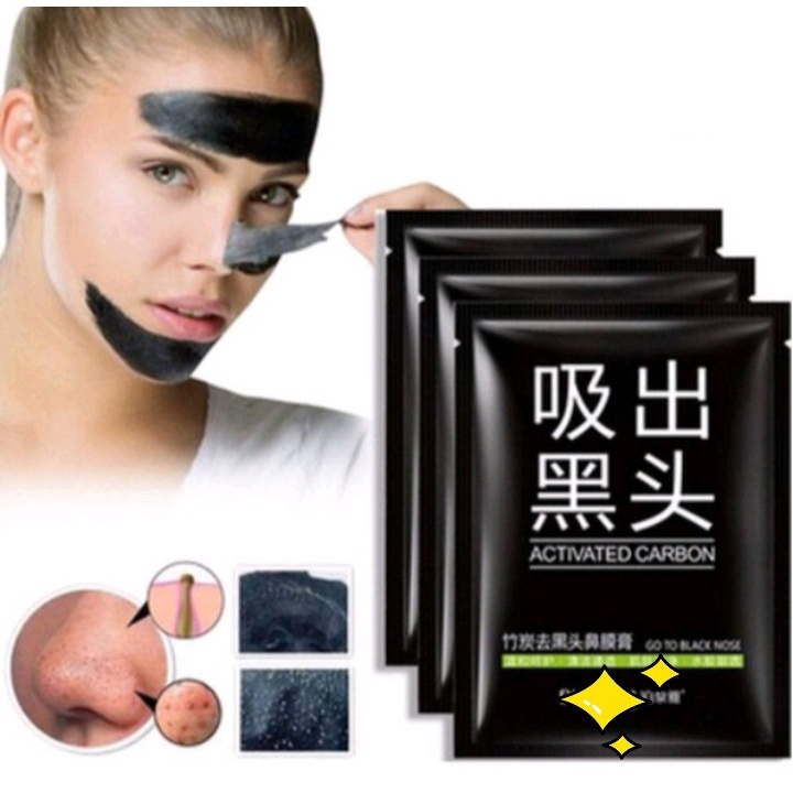 BIO AQUA MASKER WAJAH HITAM PENGHILANG KOMEDO ANTI JERAWAT BLACKHEAD MASK BAMBOO CHARCOAL AMPUH PRIA