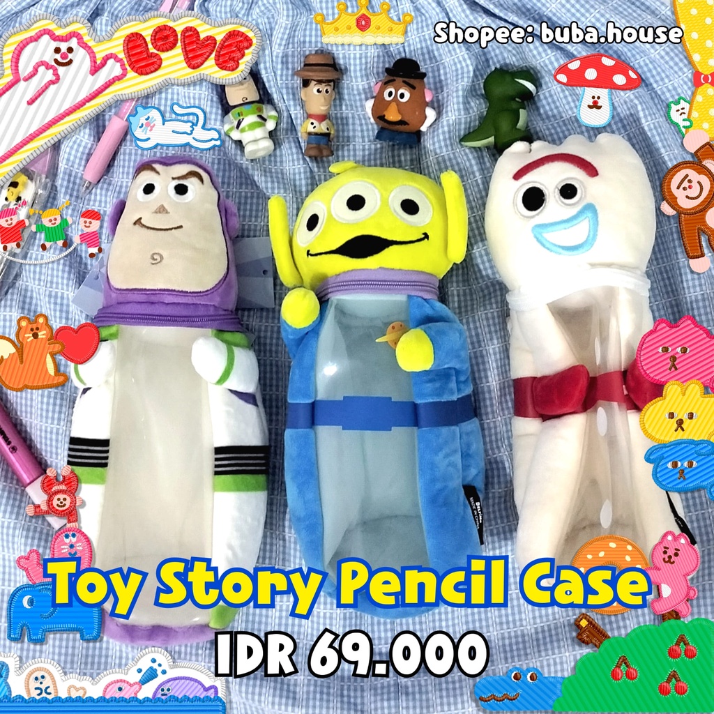 Kotak Pensil Toy Story Disney Pixar Pencil Case Tempat Lucu Boneka Buzz Lightyear Alien Little Green
