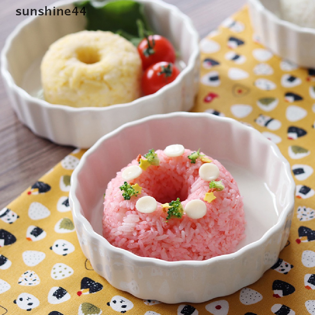 Sunshine 2Pcs Cetakan Donat Sushi &amp; Onigiri Rice Ball Mold Bento Diy Set Bento Dapur.